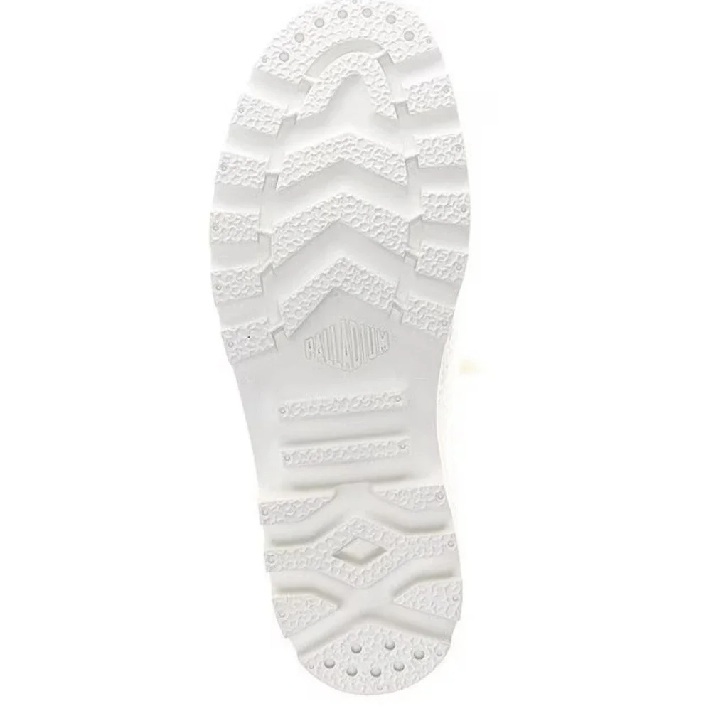 Palladium Palkabase Twill Hi Top Sneakers‎ Star White Lugged Sole, Laces, Size 9